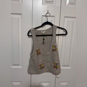 For Love & Lemons Amaryllis Sweater Vest Grey Small